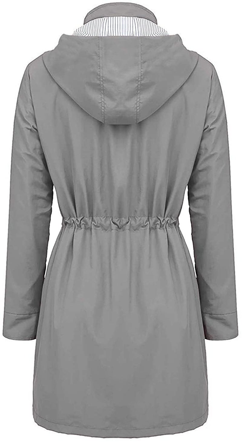 Arthas Women Light Rain Jacket Waterproof Active Outdoor Trench Raincoat with Hood Lightweight Plus Size for Girls (Grey, S)... - Image 3